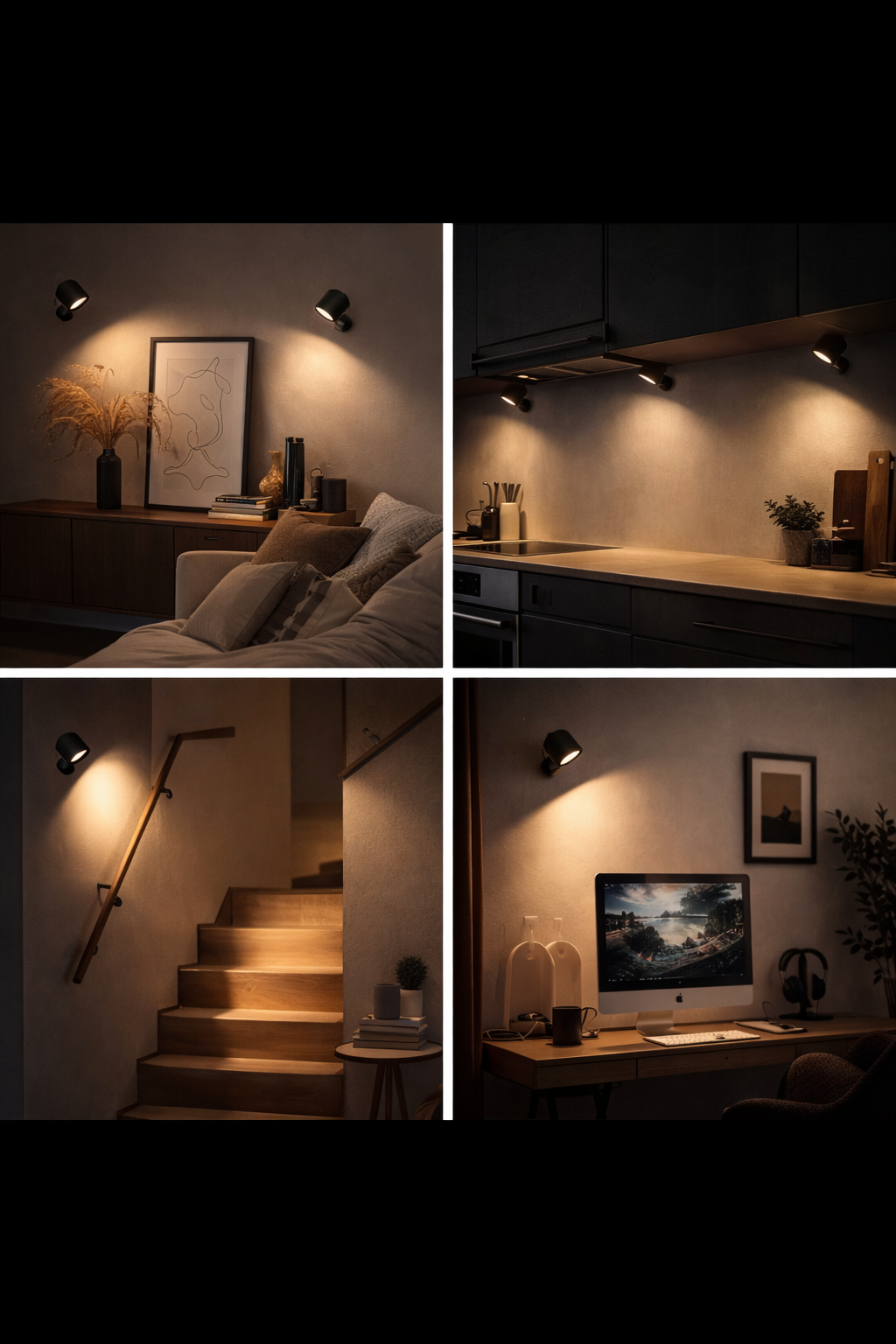 BRSL aura wall light- lampada LED magnetica ricaricabile con telecomando