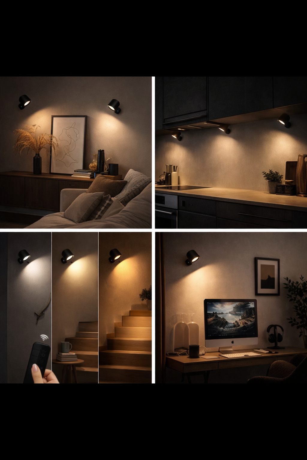 BRSL aura wall light- lampada LED magnetica ricaricabile con telecomando
